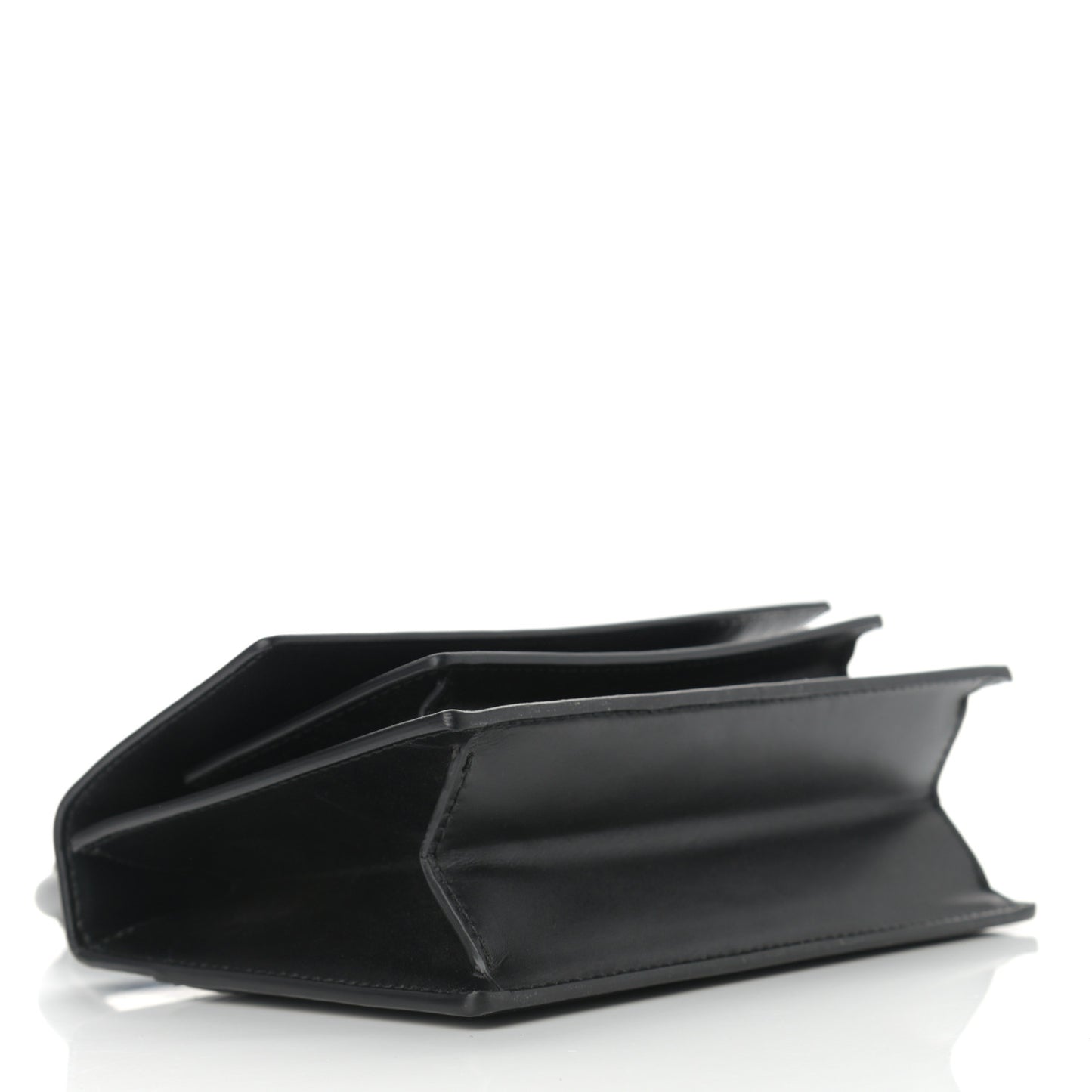Box Calfskin Monochrome XS Sharp Top Handle Bag Black