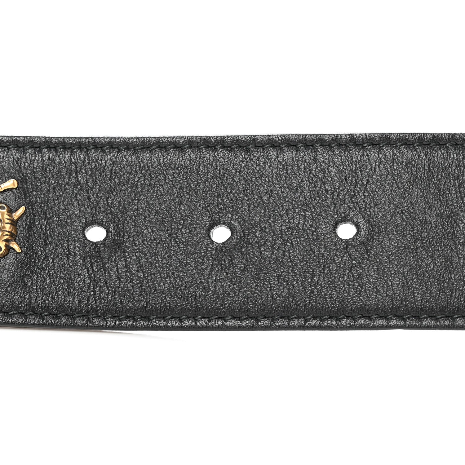 Gucci Calfskin Animal Studded Double G 40mm Belt 80 32 Black 3 of 8