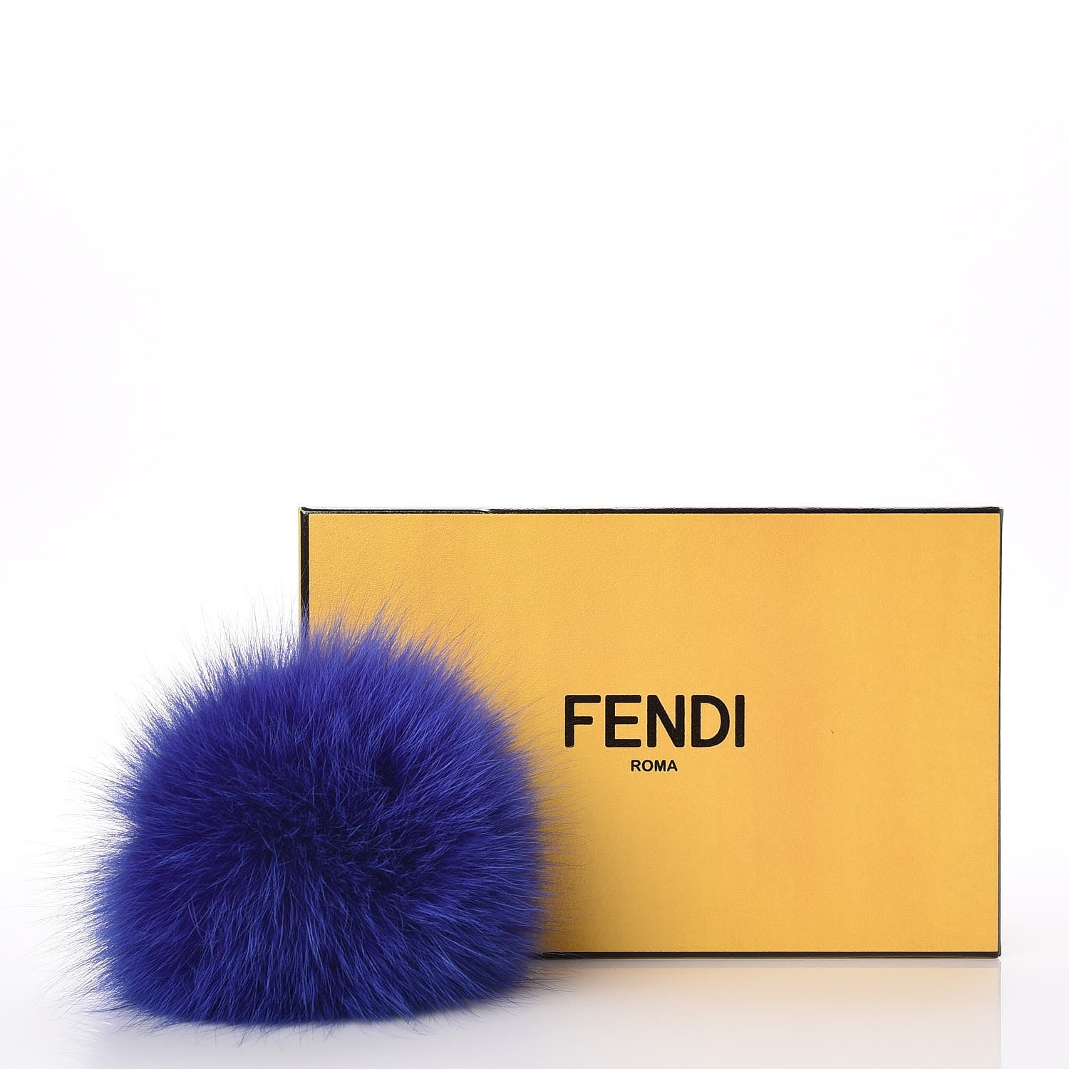 Fendi Fox Fur Vitello Elite Pom Pom Bag Charm Viola Cassis 4 of 4