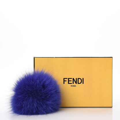 Fendi Fox Fur Vitello Elite Pom Pom Bag Charm Viola Cassis 4 of 4