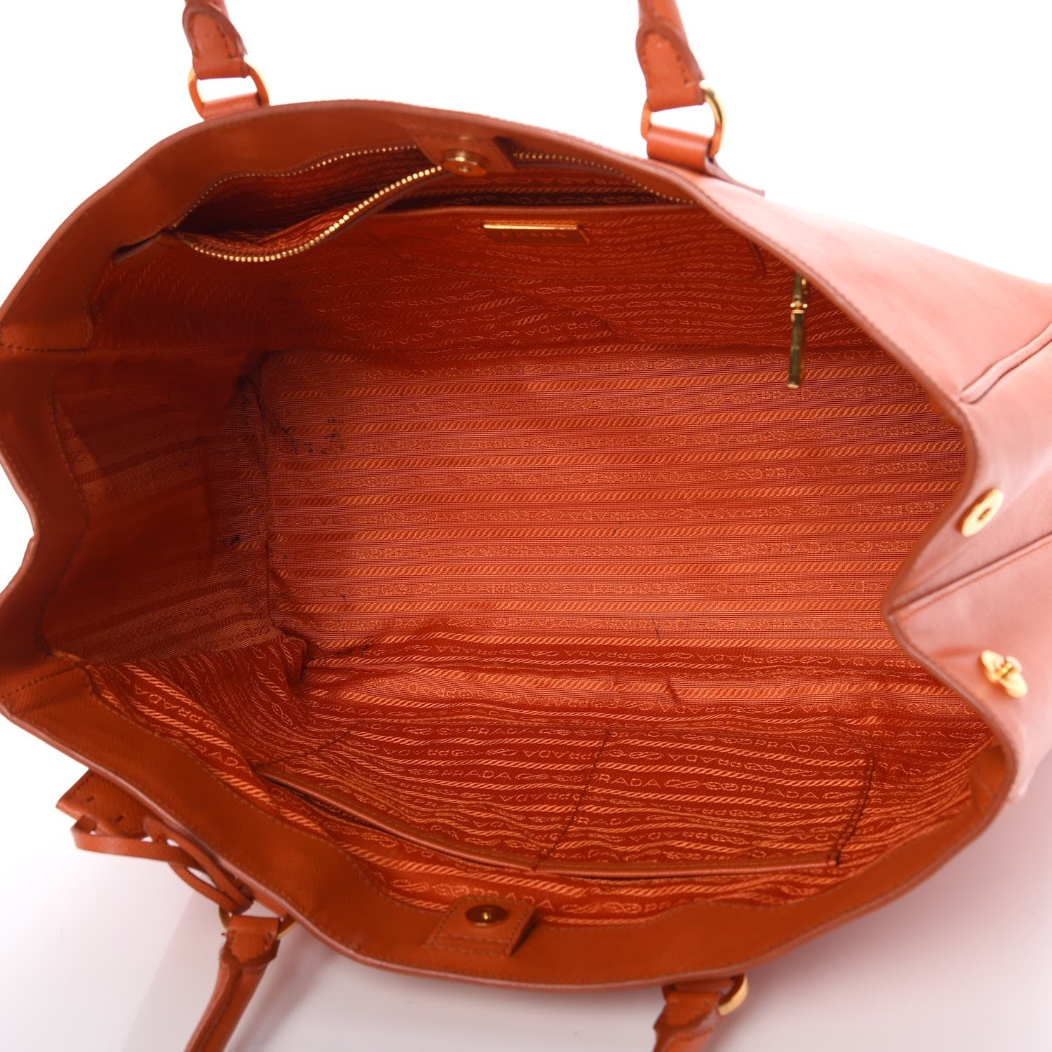 Prada Saffiano Lux Large Tote Papaya 5 of 14