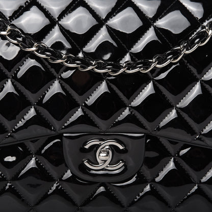 Chanel Patent Quilted Jumbo Double Flap Black 10 of 10