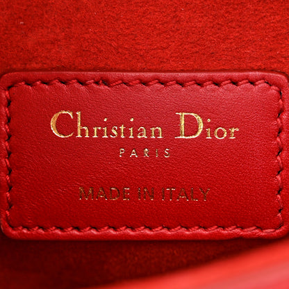 Christian Dior CHRISTIAN DIOR Lambskin Mini 3D Floral Saddle Bag Red 6 of 12