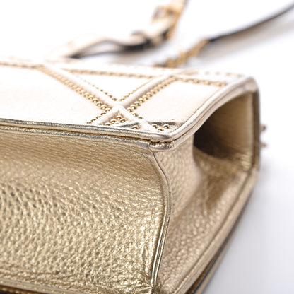 Christian Dior Metallic Calfskin Studded Small Diorama Flap Bag Gold 11 of 12