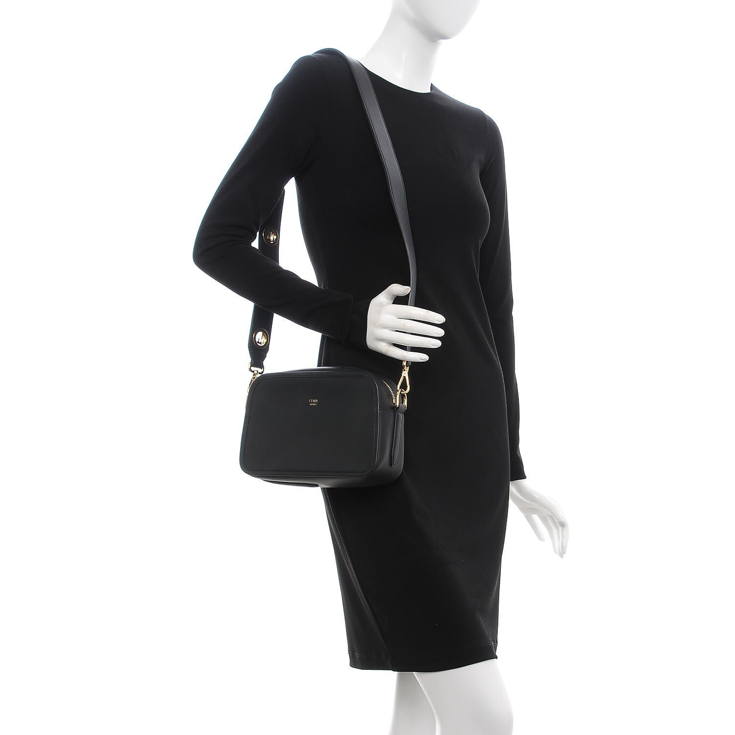 Fendi Vitello Century Opaco F is Fendi Camera Case Black 2 of 11