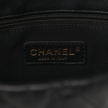 Chanel Crumpled Calfskin Quilted Large Chain All Over Flap Bag Black 5 of 11