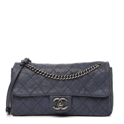 Chanel Caviar Quilted Medium Simply CC Flap Blue 1 of 14