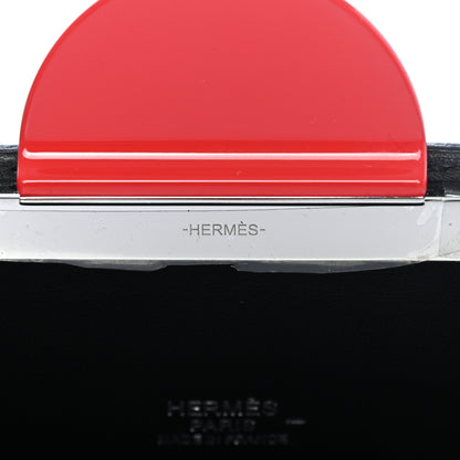 Hermes Veau Monsieur Lizard Ostrich Spaceship Sac A Malice Black Multicolor 12 of 18