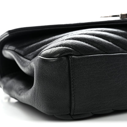 Saint Laurent Sheepskin Matelasse Chevron Monogram Medium College Bag Black 9 of 12