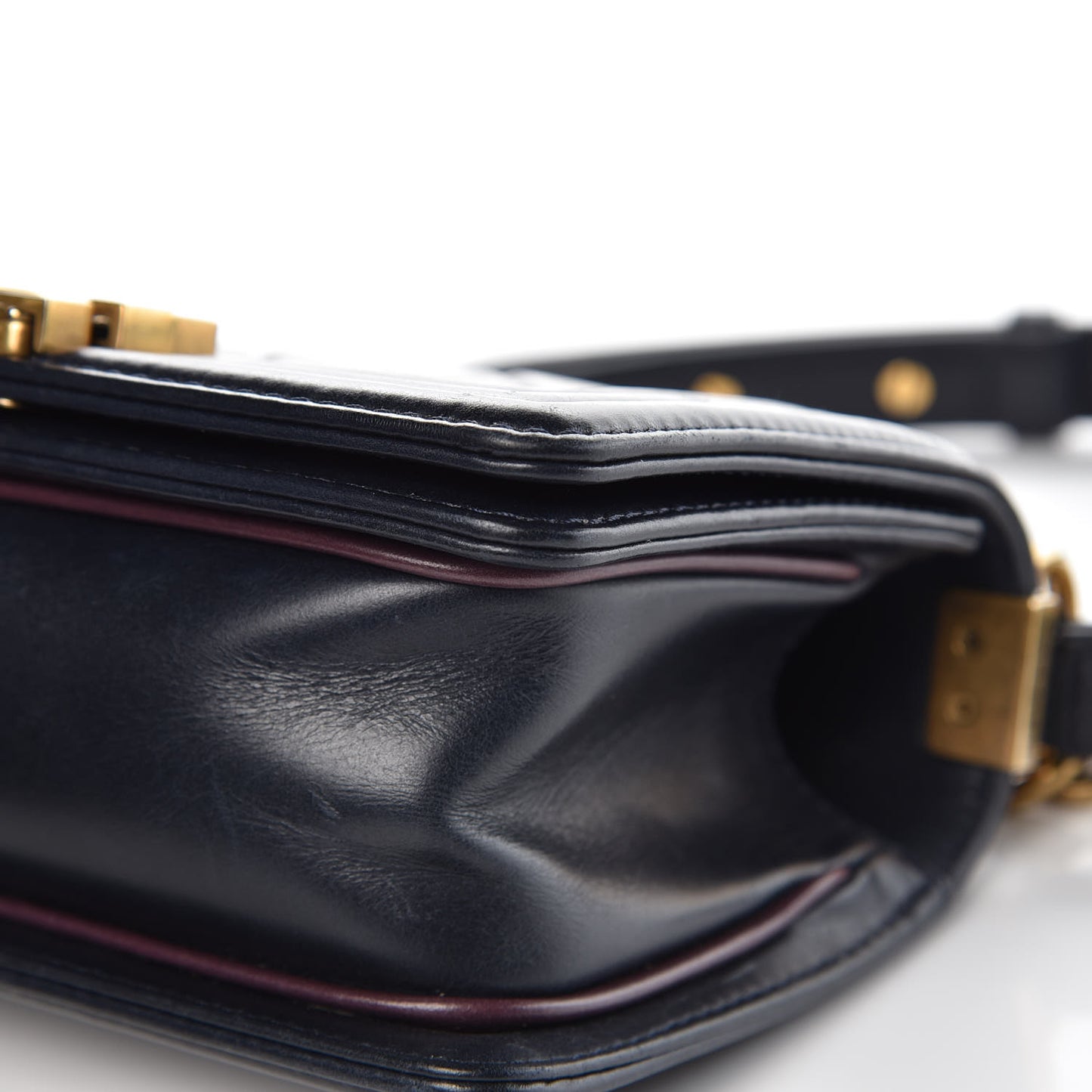 Calfskin Embossed Small Paris Salzburg Boy Flap Navy