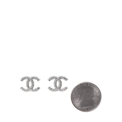 Chanel Crystal CC Earrings Silver 2 of 5