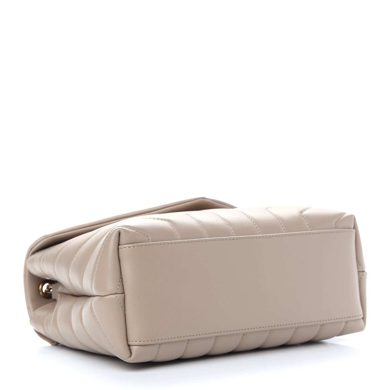 Saint Laurent Calfskin Y Quilted Monogram Small Loulou Chain Satchel Dark Beige 4 of 9
