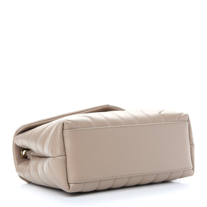 Saint Laurent Calfskin Y Quilted Monogram Small Loulou Chain Satchel Dark Beige 4 of 9