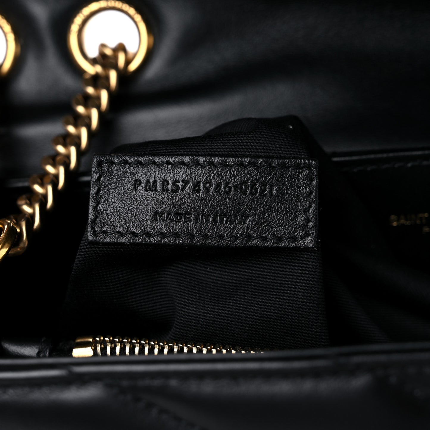 Calfskin Y Quilted Monogram Medium Loulou Chain Satchel Black