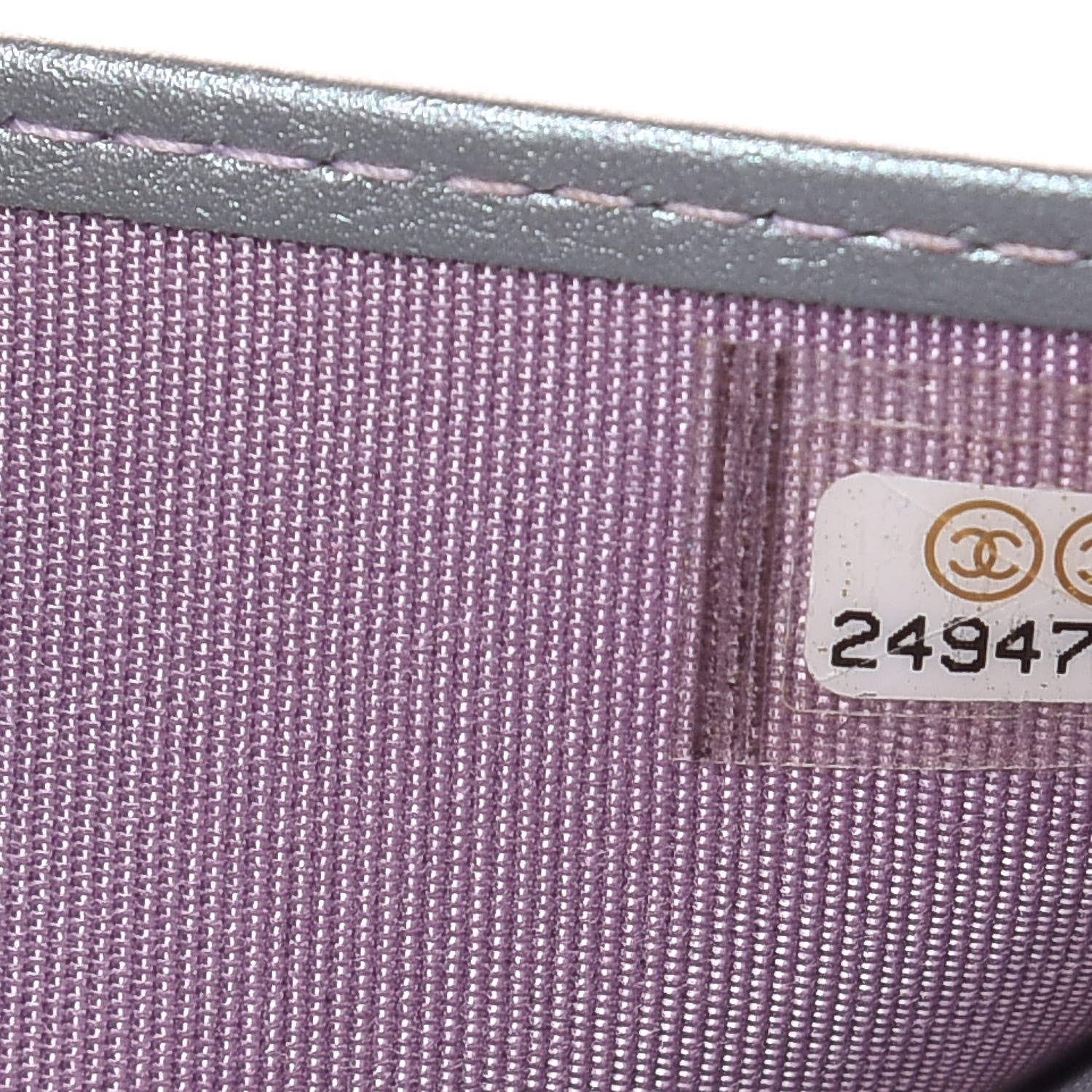 Chanel Iridescent Lambskin Quilted 2.55 Reissue Compact Flap Wallet Light Purple 8 of 9
