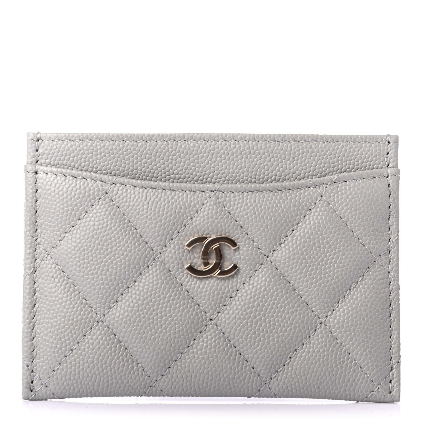 Chanel Caviar Quilted Card Holder Grey 1 of 4