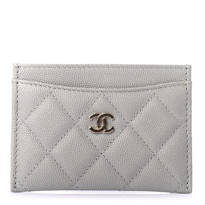 Chanel Caviar Quilted Card Holder Grey 1 of 4