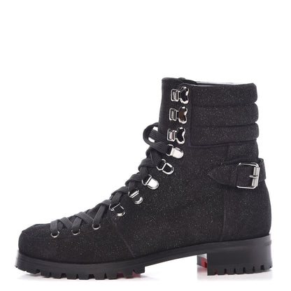 Christian Louboutin Crosta Star Who Runs Flat Boots 38.5 Black 1 of 8