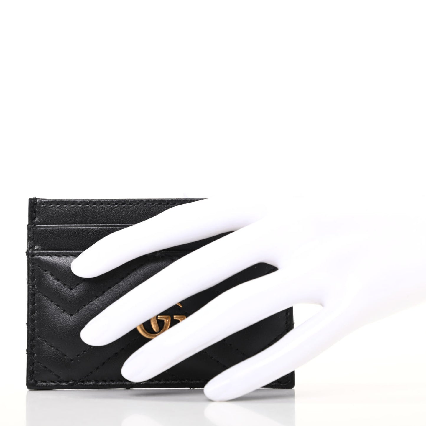 Calfskin Matelasse GG Marmont Card Holder Black