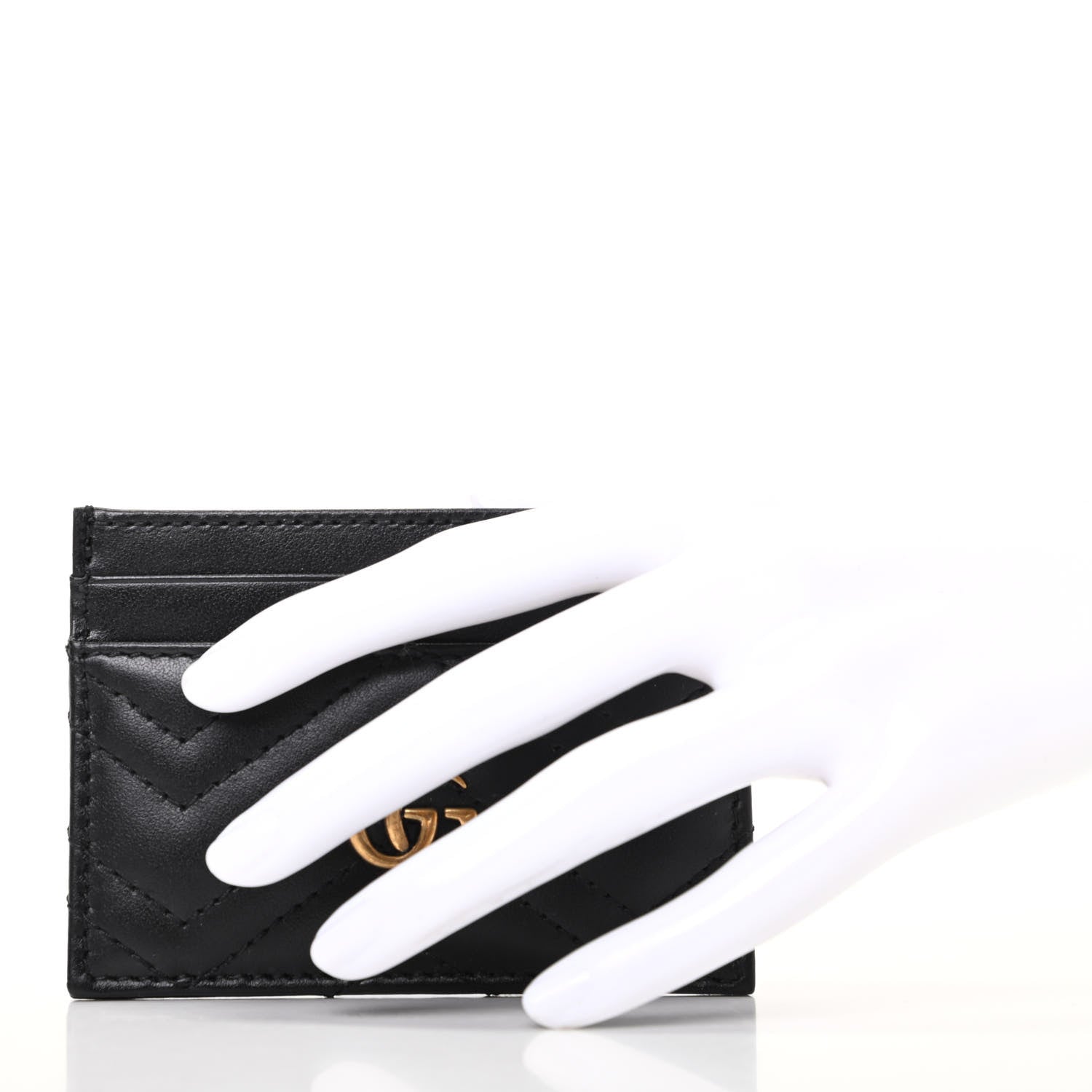 Gucci Calfskin Matelasse GG Marmont Card Holder Black 2 of 7