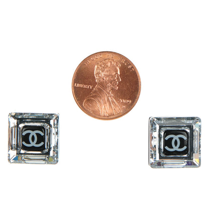 Chanel Crystal CC Square Charm Earrings 2 of 4