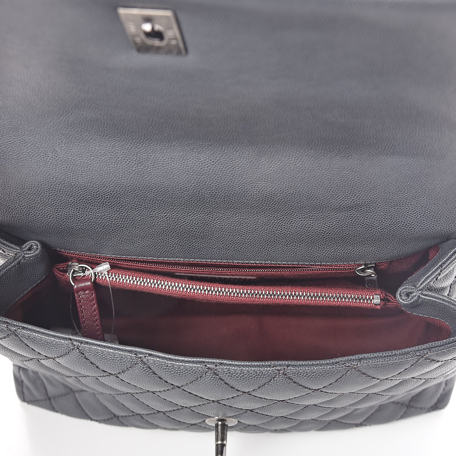 Chanel Caviar Quilted Small Coco Handle Flap Gray 5 of 10