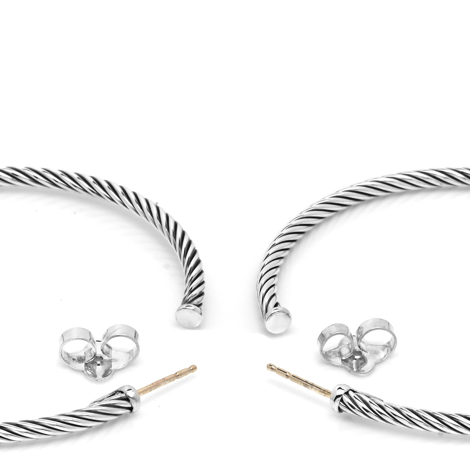 David Yurman Sterling Silver Extra Large Cable Classics Hoop Earrings 3 of 4