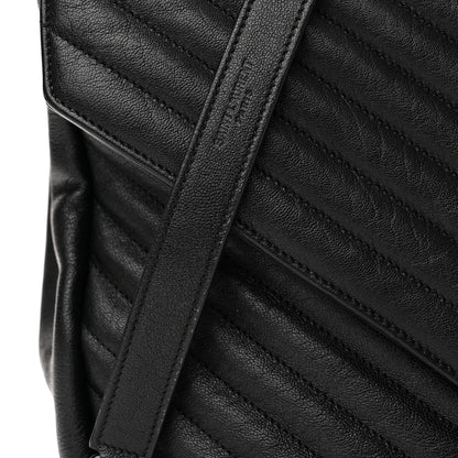 Saint Laurent Sheepskin Matelasse Chevron Monogram Monochrome Large College Satchel Black 13 of 14