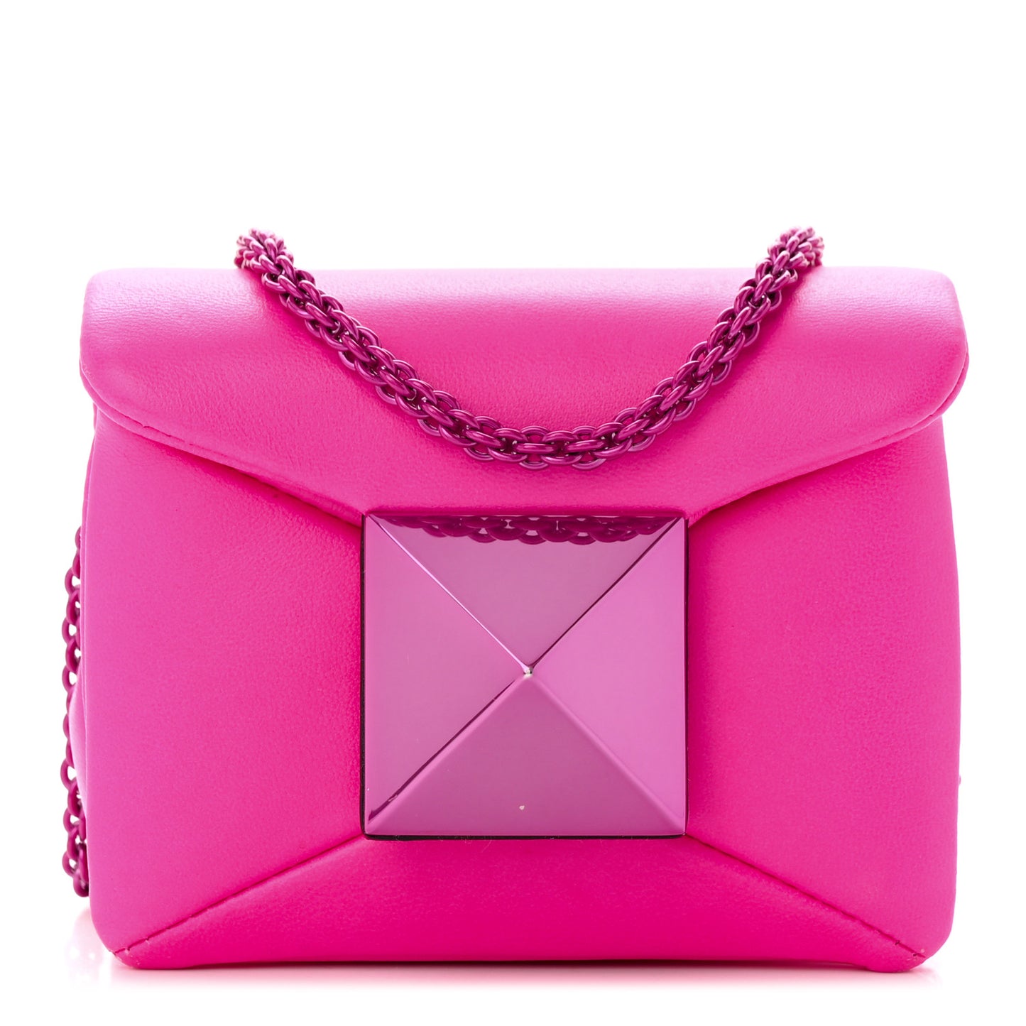Nappa Tonal Monochrome Micro One Stud Chain Bag Pink PP