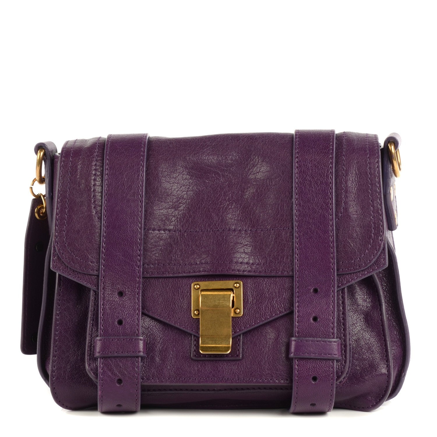 Proenza Schouler Lambskin PS1 Pouch Messenger Grape Jam 1 of 13