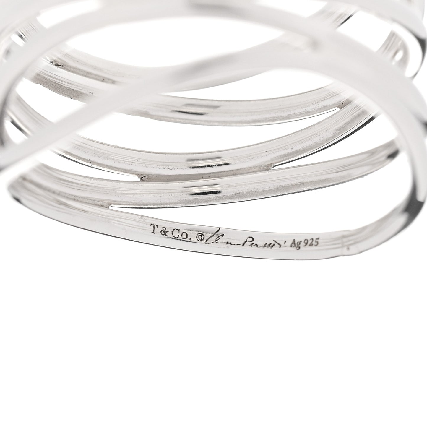 Sterling Silver Elsa Peretti 5 Row Wave Ring 48 4.5