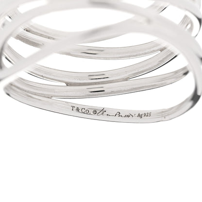 Tiffany Sterling Silver Elsa Peretti 5 Row Wave Ring 48 4.5 4 of 4