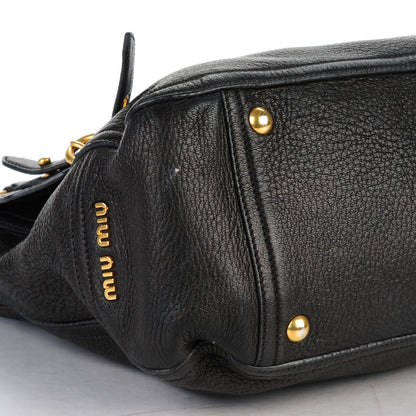 Miu Miu Cervo East-West Flap Satchel Nero Black 9 of 10