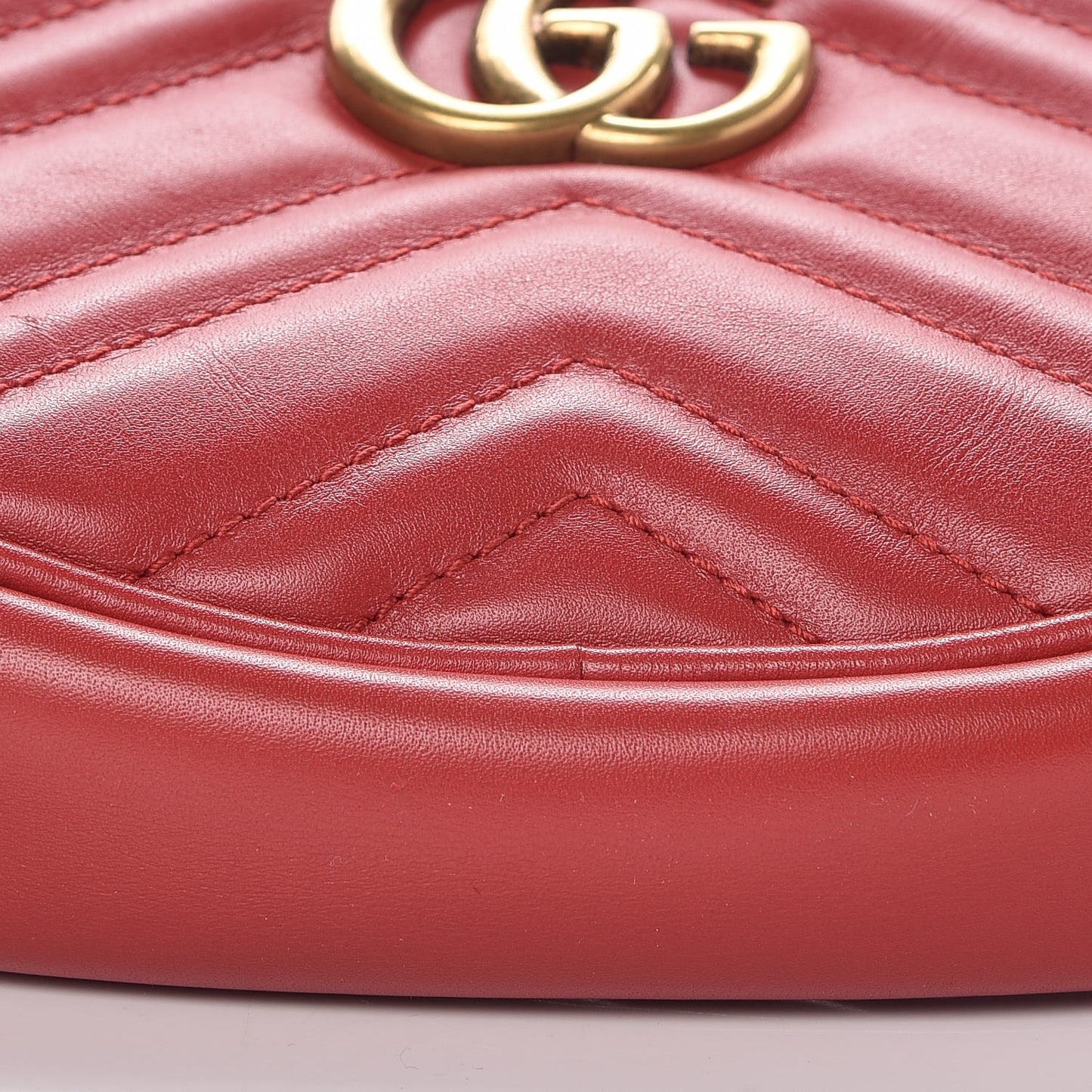 Calfskin Matelasse GG Marmont Belt Bag 85 34 Hibiscus Red