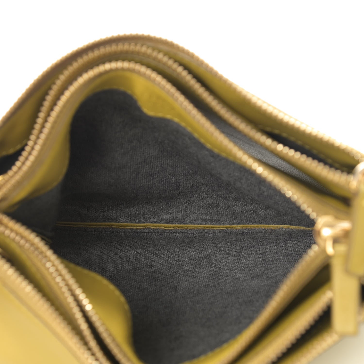 Celine Lambskin Small Trio Crossbody Bag Citron 5 of 19