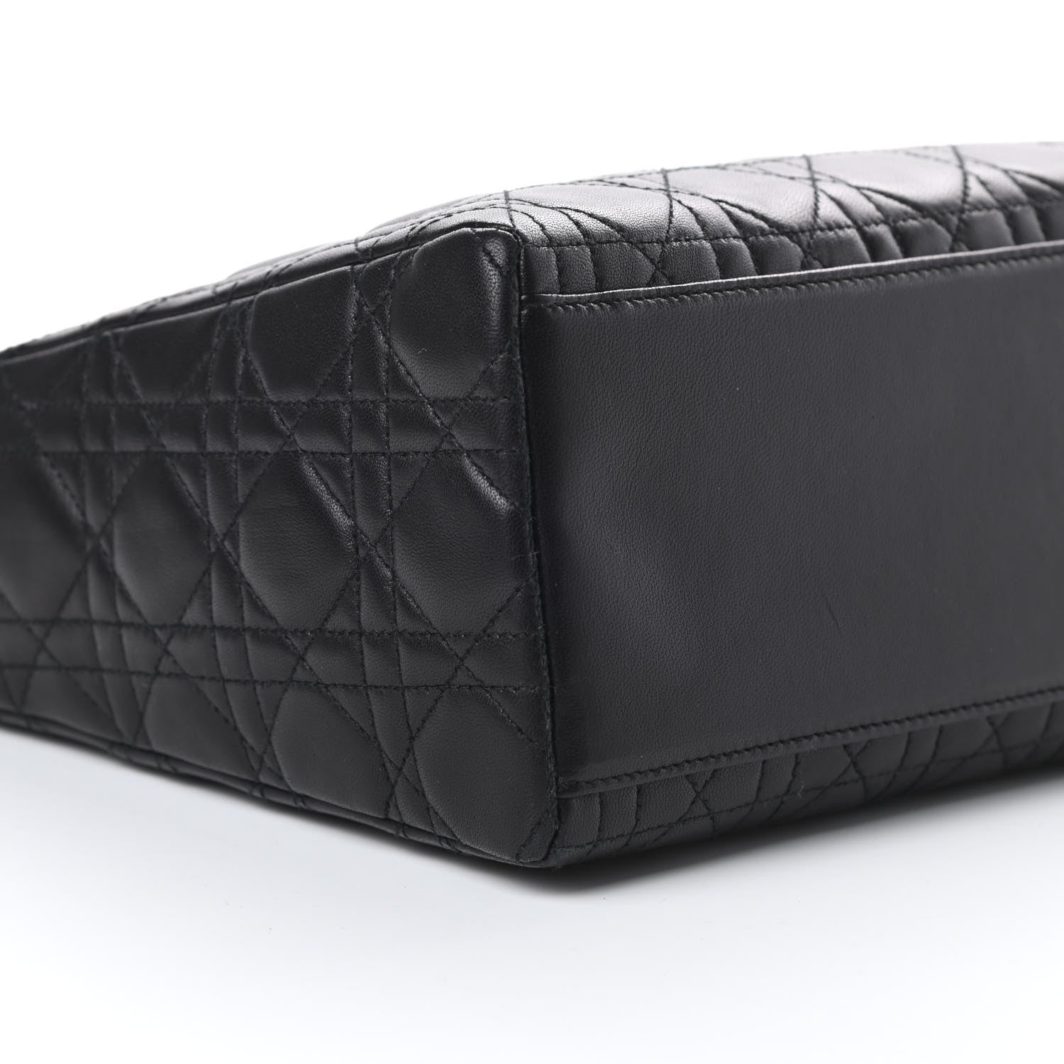 Christian Dior Lambskin Cannage Medium Lady Dior Black 9 of 15