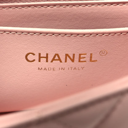 Chanel Lambskin Quilted Mini Rectangular Sweet Camellia Flap Light Pink 6 of 12