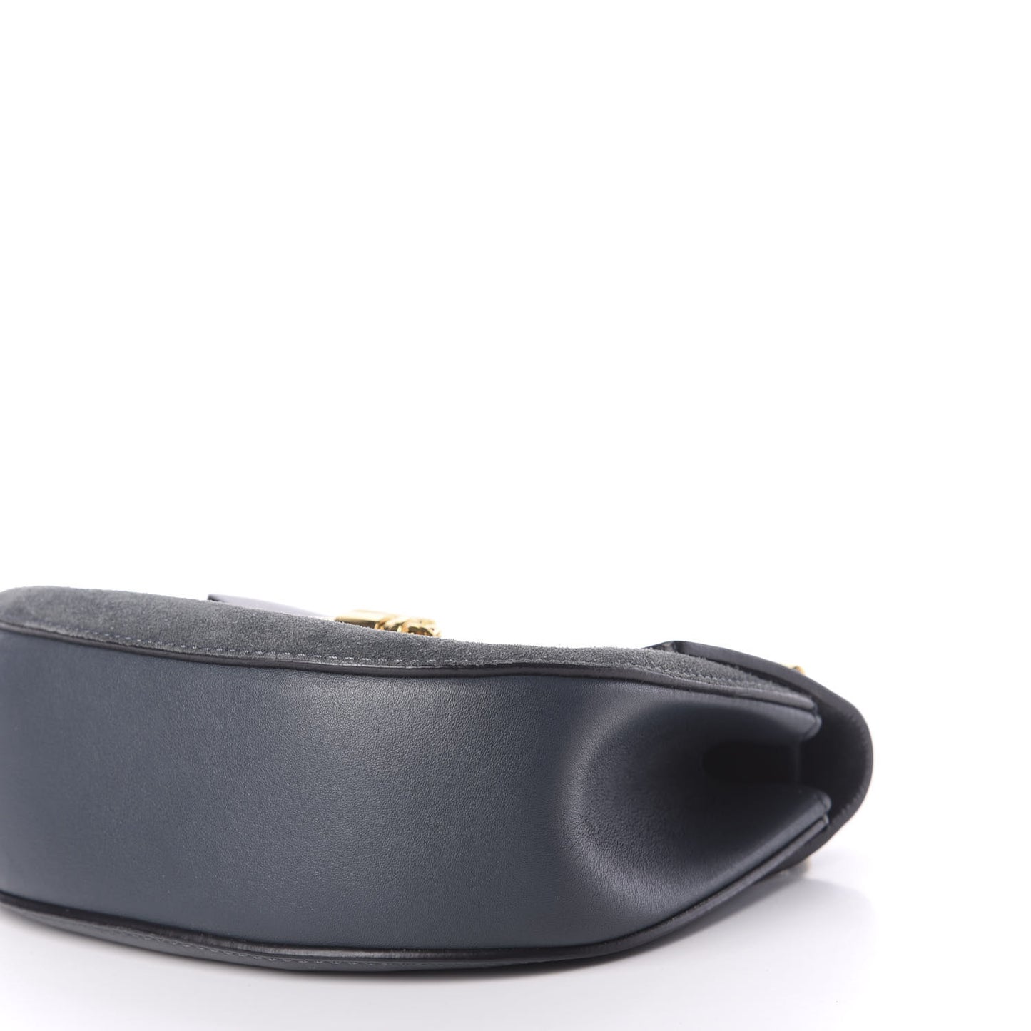 Suede Smooth Calfskin Mini Drew Shoulder Bag Silver Blue