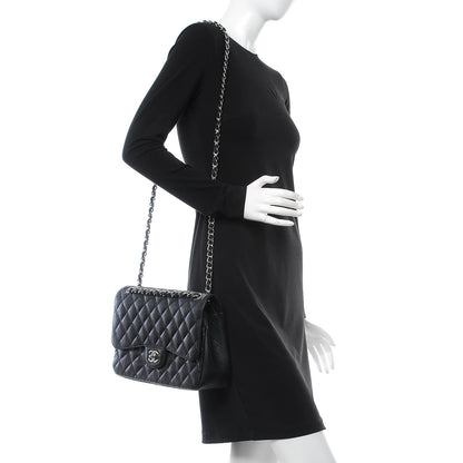Chanel Caviar Quilted Jumbo Double Flap Black 3 of 10