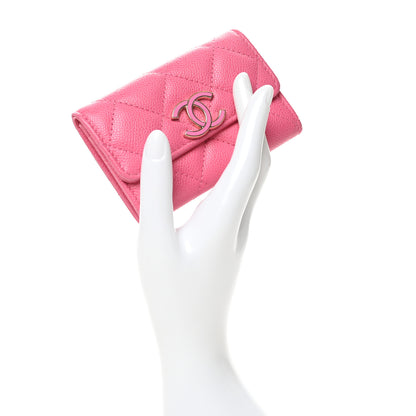 Chanel Caviar Quilted Flap Card Holder Pink 2 of 11