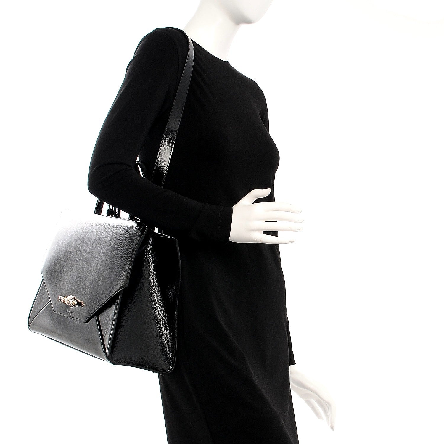 Givenchy Patent Medium Obsedia Satchel Black 3 of 8
