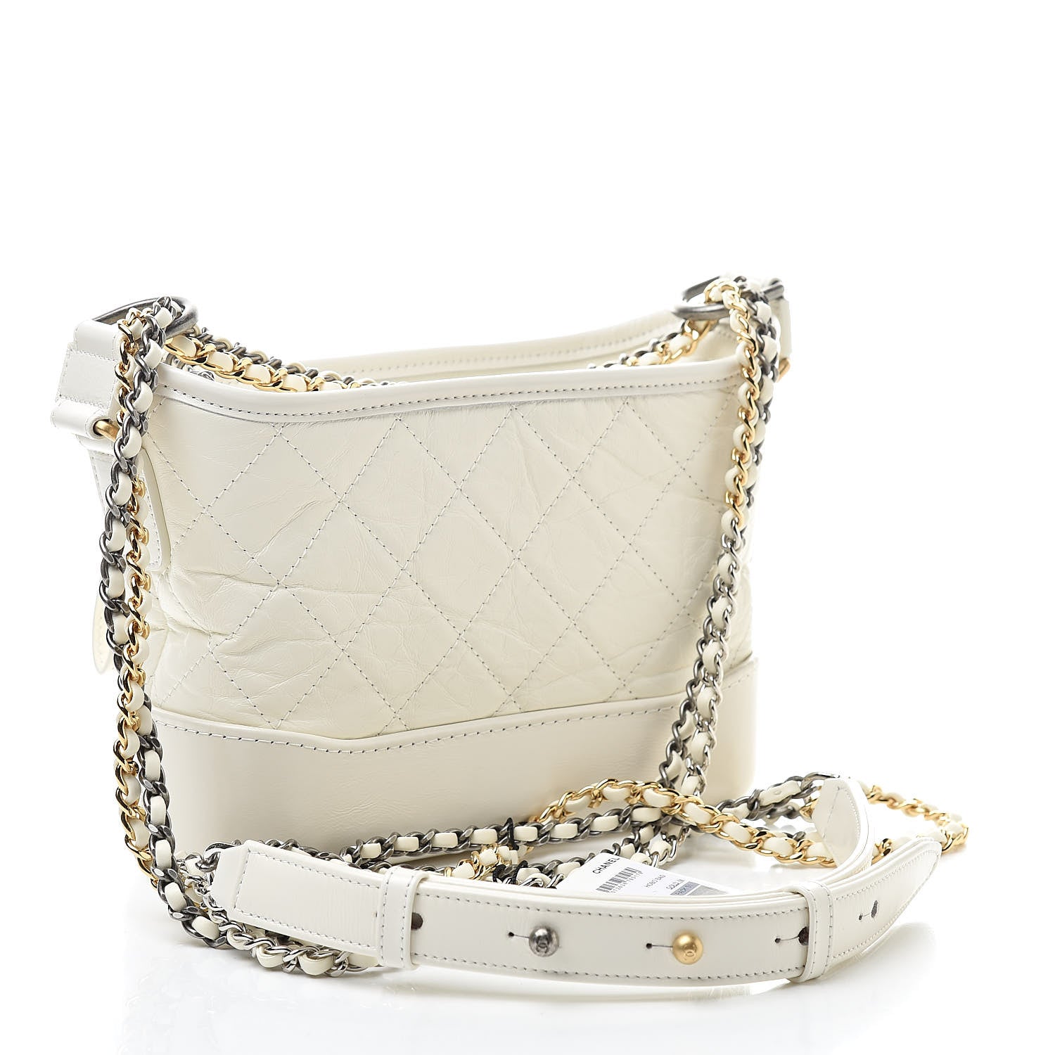 Chanel Aged Calfskin Quilted Small Gabrielle Hobo White 3 of 11