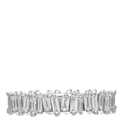 Suzanne Kalan 18K White Gold Diamond Classic Fireworks Eternity Band Ring 52 6 1 of 5