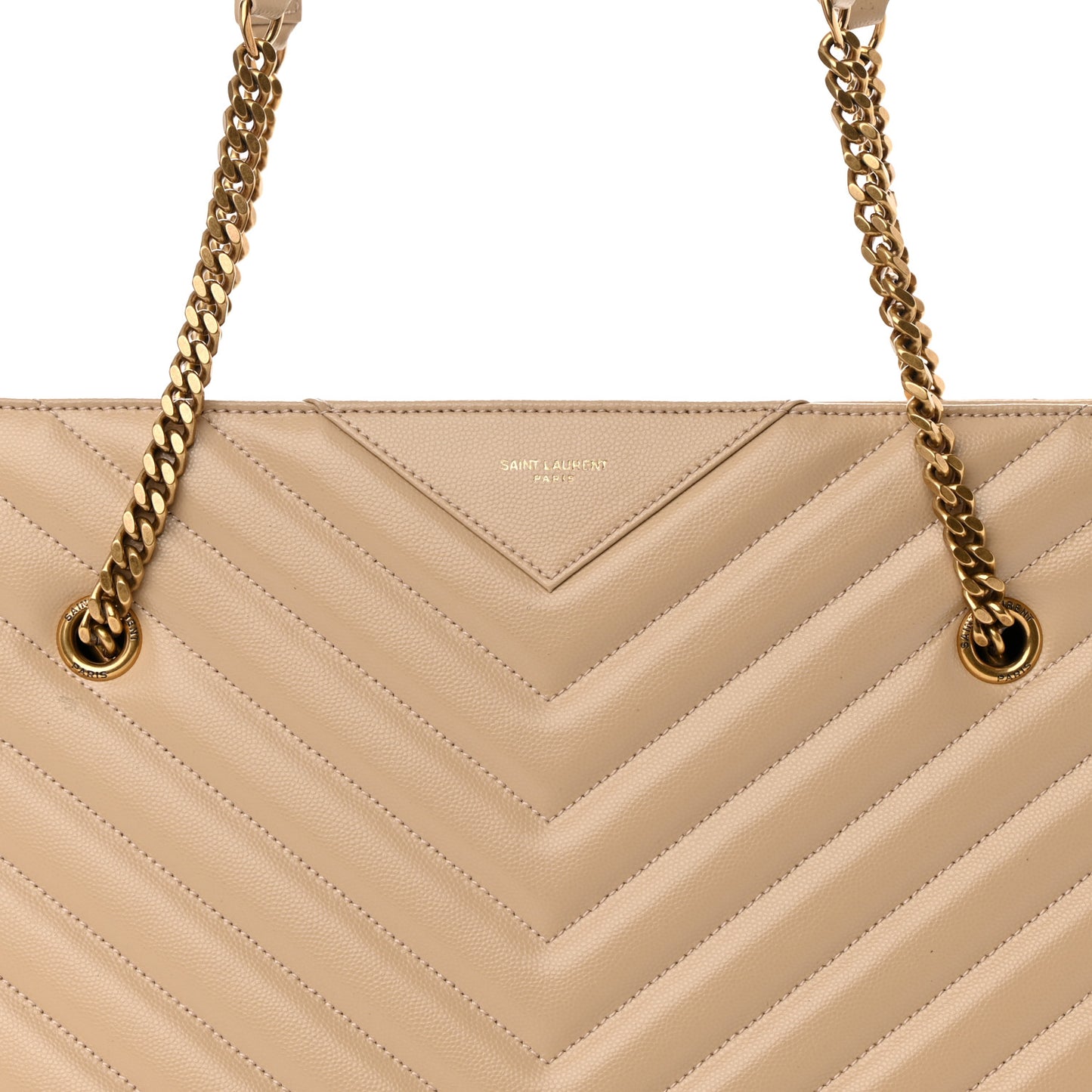 Grain de Poudre Matelasse Chevron Medium Tribeca Shopping Bag Nude Powder