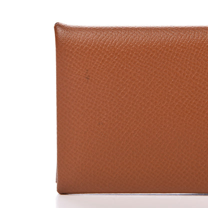 Hermes Epsom Calvi Card Case Gold 8 of 9