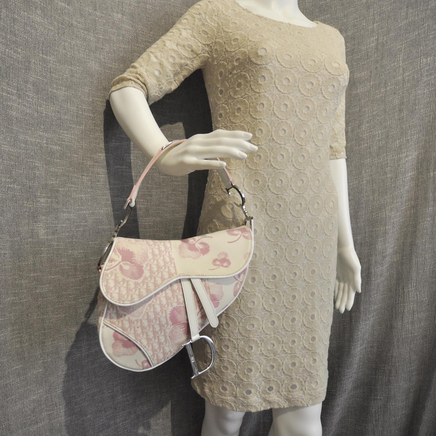 Monogram Floral Saddle Bag Pink
