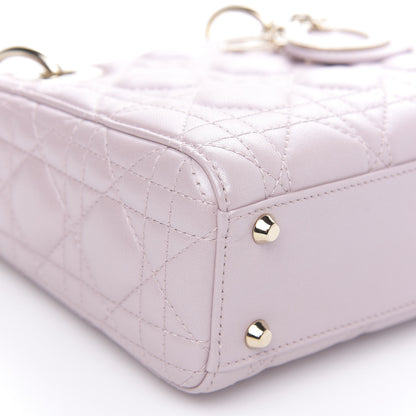 Christian Dior Metallic Lambskin Cannage Mini Lady Dior Lotus 7 of 9