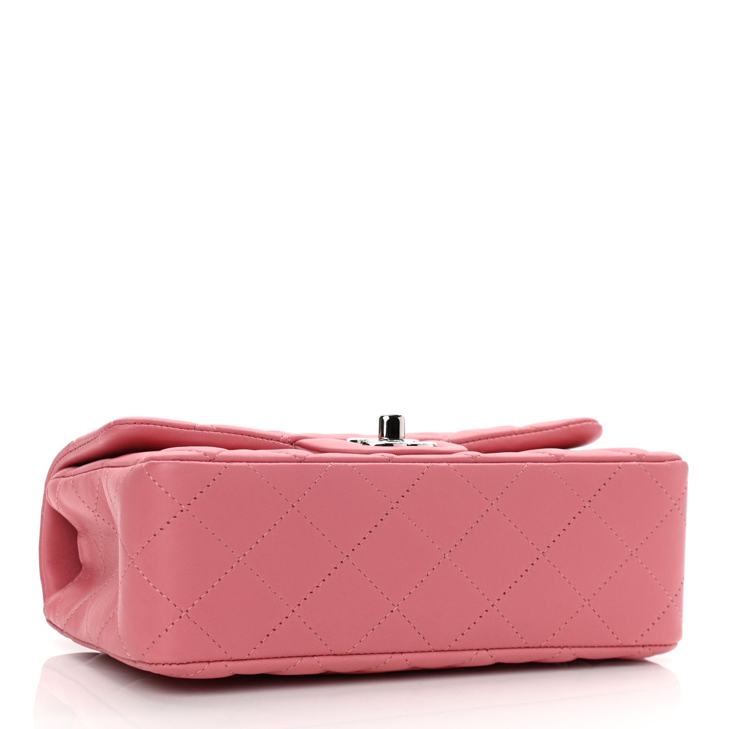 Lambskin Quilted Mini Rectangular Flap Pink