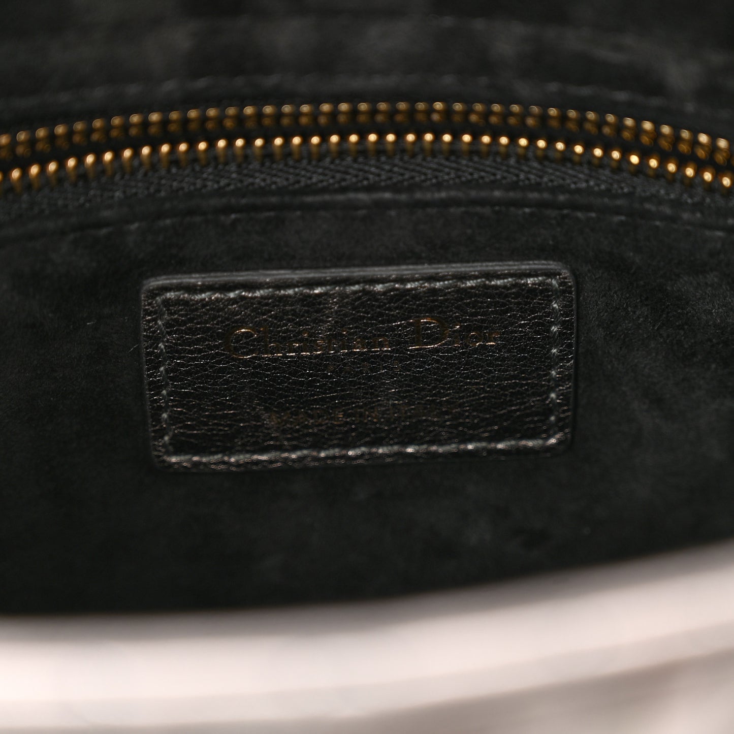 CHRISTIAN DIOR Metallic Grained Calfskin Cannage Small Lady Dior Gunmetal