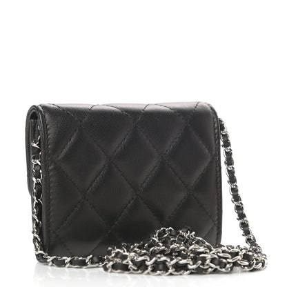 Chanel Lambskin Quilted Clutch With Chain Black 3 of 8